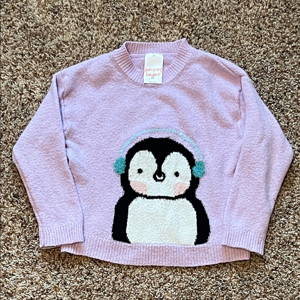 Jumping Beans Light Purple Penguin Sweater